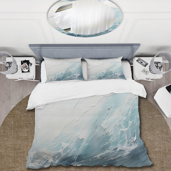 Soft Color Minimal Beach Wave I - Duvet Cover Set