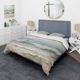 Beige And Blue Coastal Beach Paint - Duvet Cover Set