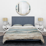 Beige And Blue Coastal Beach Paint - Duvet Cover Set