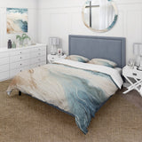 Modern Blue And Beige Sand Aerial View V - Duvet Cover Set