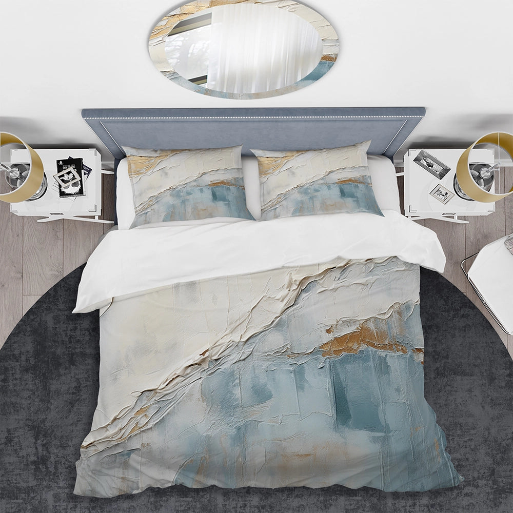 Minimalism Beige And Grey Wave Horizon II - Duvet Cover Set