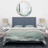 Modern Coastal Beige And Blue River I - Duvet Cover Set