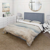 Modern Coastal Beige And Grey River - Duvet Cover Set