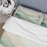 Gold And Green Soft Wave Fusion I - Duvet Cover Set