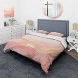 Gold And Pink Soft Wave Fusion II - Duvet Cover Set