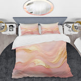 Gold And Pink Soft Wave Fusion II - Duvet Cover Set