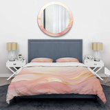 Gold And Pink Soft Wave Fusion II - Duvet Cover Set