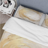 Gold And White Soft Wave Vortex I - Duvet Cover Set