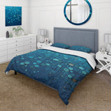 Abstract Rainy Blue Collage - Duvet Cover Set