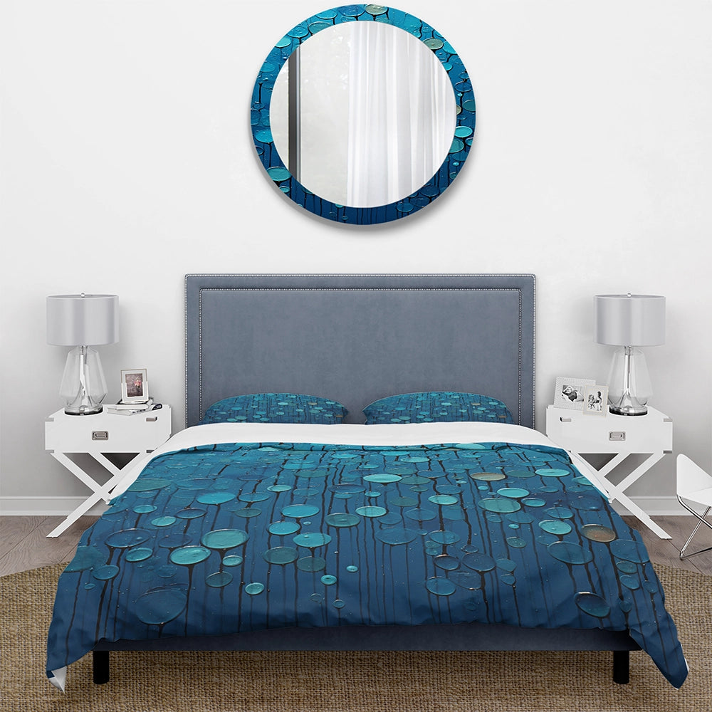 Abstract Rainy Blue Collage - Duvet Cover Set