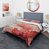 Beige And Pink Coral Collage - Duvet Cover Set