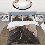 Gold And Black Dance Splash III - Duvet Cover Set