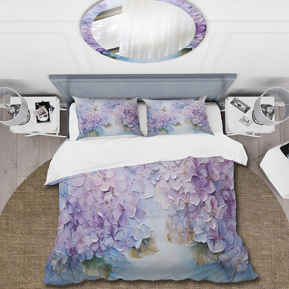 Purple Hydrangea Paradise Flowers I - Duvet Cover Set