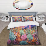 Colorful Succulent Desert Charm - Duvet Cover Set
