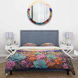 Colorful Succulent Desert Charm - Duvet Cover Set