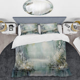 Minimal River Forest Liquid Art I - Duvet Cover Set