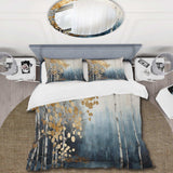 Minimalism Blue And Gold Forest - Duvet Cover Set