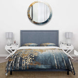 Minimalism Blue And Gold Forest - Duvet Cover Set