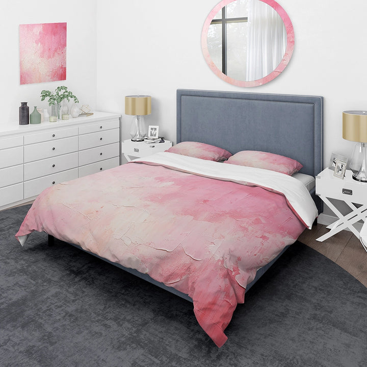 Gold And Pink Minimal Abstract River IV - Duvet Cover Set