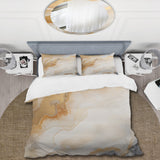 Abstract Beige And Gold Geyser Paint III - Duvet Cover Set