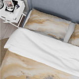 Abstract Beige And Gold Geyser Paint III - Duvet Cover Set