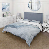 Grey And Blue Glacier Charm Liquid Art - Duvet Cover Set