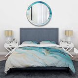 Teal And Gold Glacier Charm Liquid Art - Duvet Cover Set