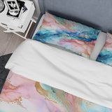 Pink And Blue Glacier Sunrise I - Duvet Cover Set
