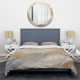Beige And Gold Glacier Stone Art III - Duvet Cover Set