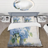 Blue Hydrangea Farmhouse Still Life - Duvet Cover Set