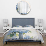 Blue Hydrangea Farmhouse Still Life - Duvet Cover Set