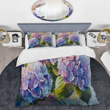 Pink And Purple Hydrangea Sunset - Duvet Cover Set