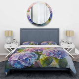 Pink And Purple Hydrangea Sunset - Duvet Cover Set