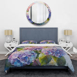 Pink And Purple Hydrangea Sunset - Duvet Cover Set
