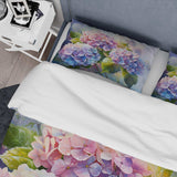 Pink And Purple Hydrangea Sunset - Duvet Cover Set