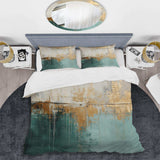 Minimalism Gold And Teal Horizon - Duvet Cover Set