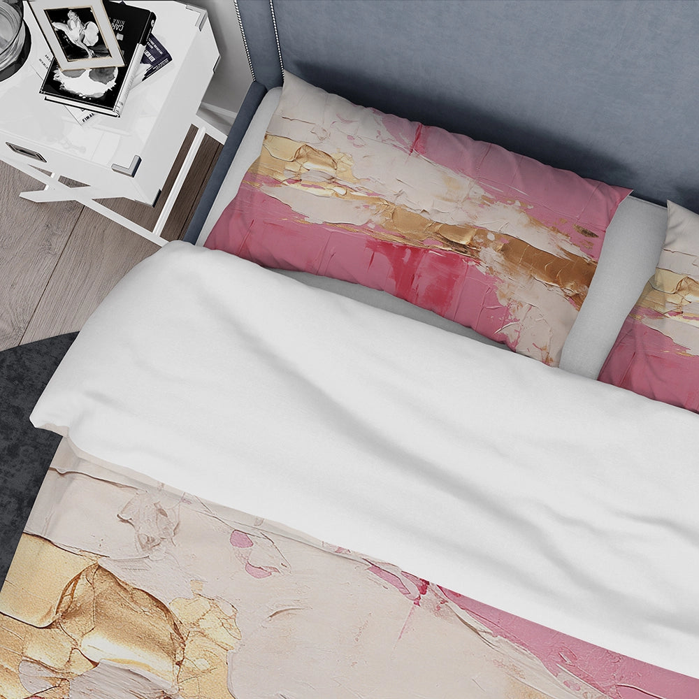 Minimalism Pink And Gold Horizon I - Duvet Cover Set