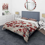 Red Leaves Scarlet Simplicity - Duvet Cover Set