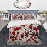 Red Leaves Scarlet Simplicity - Duvet Cover Set