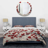 Red Leaves Scarlet Simplicity - Duvet Cover Set