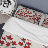 Red Leaves Scarlet Simplicity - Duvet Cover Set