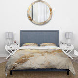 Beige And Gold Marble Lightning III - Duvet Cover Set