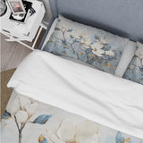 Elegant White And Blue Magnolias Tranquility - Duvet Cover Set