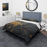 Black And Gold Abstract Meditation II - Duvet Cover Set