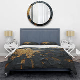 Black And Gold Abstract Meditation II - Duvet Cover Set