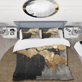 Black And Gold Abstract Meditation I - Duvet Cover Set