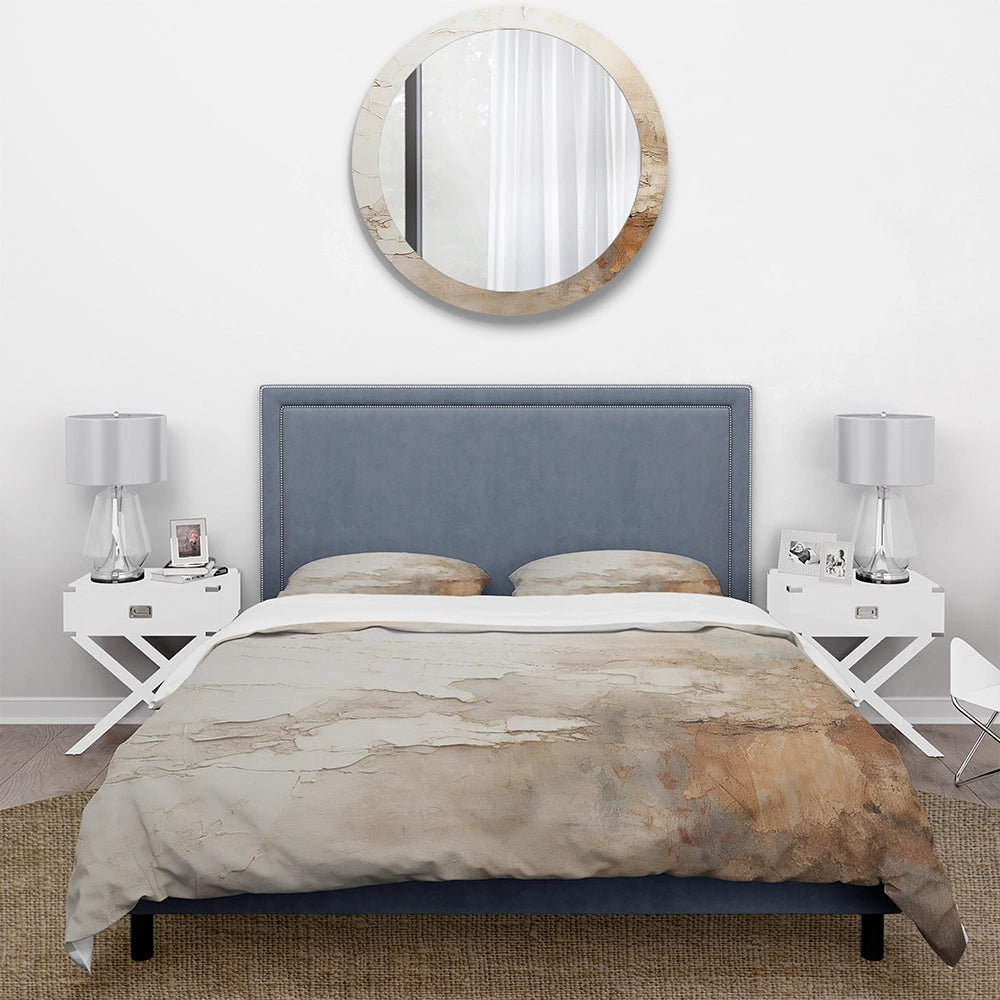 Beige And Brown Paint Fusion - Duvet Cover Set
