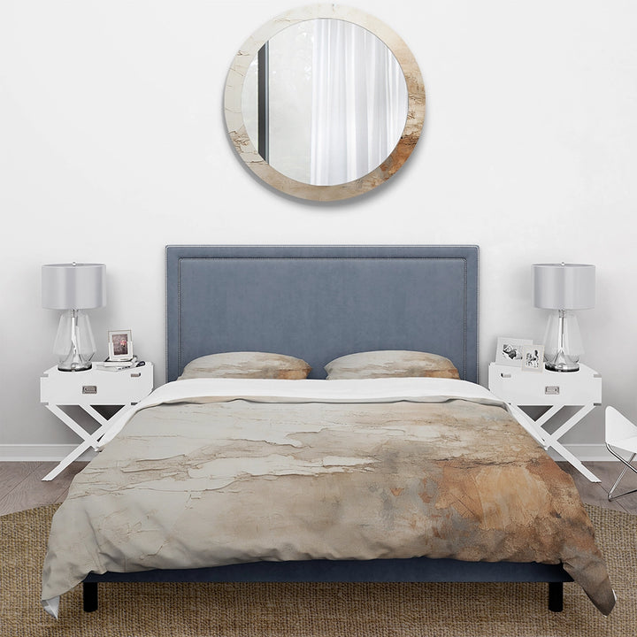 Beige And Brown Paint Fusion - Duvet Cover Set
