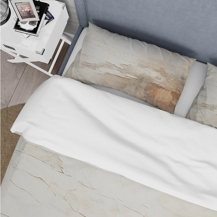 Beige And Brown Paint Fusion - Duvet Cover Set