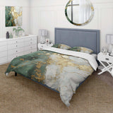 Gold And Green Paint Fusion - Duvet Cover Set